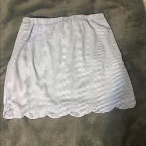 Boutique striped scalloped skirt